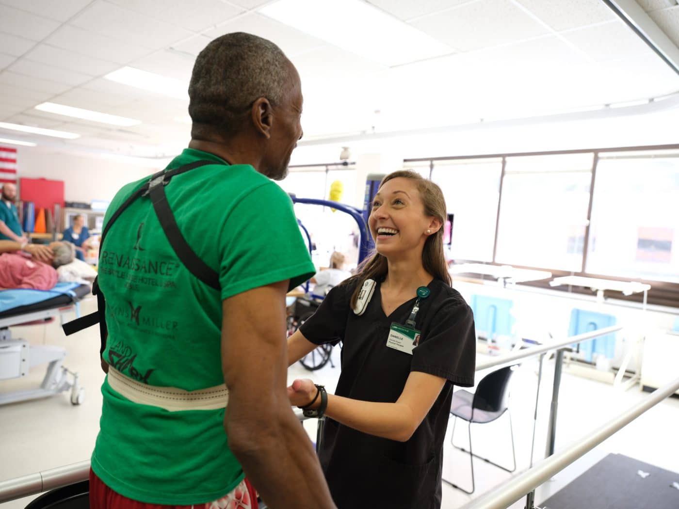 man receiving physical rehabilitation services at UAB spain rehab center