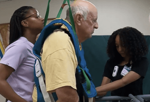 stroke patient doing high-intensity gait training (HIGT)